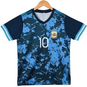AFA Argentina Messi 10 Away Soccer Jersey Kids Blue Camo Size 30 US Large 2021‎